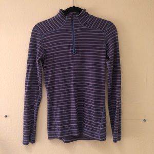 Smartwool Purple striped half-zip pullover